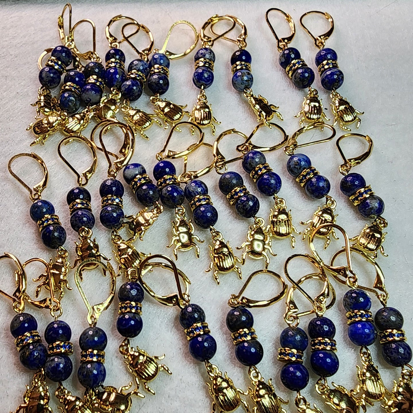 Dragon Betrayed 10th Anniversary — Lapis Scarab Earrings