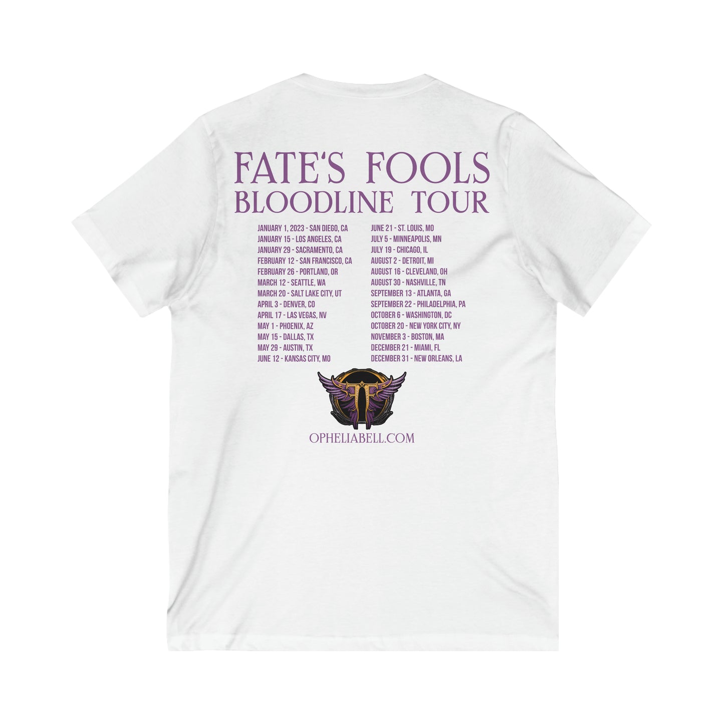 Fate's Fools Bloodline Tour - Unisex Jersey Short Sleeve V-Neck Tee