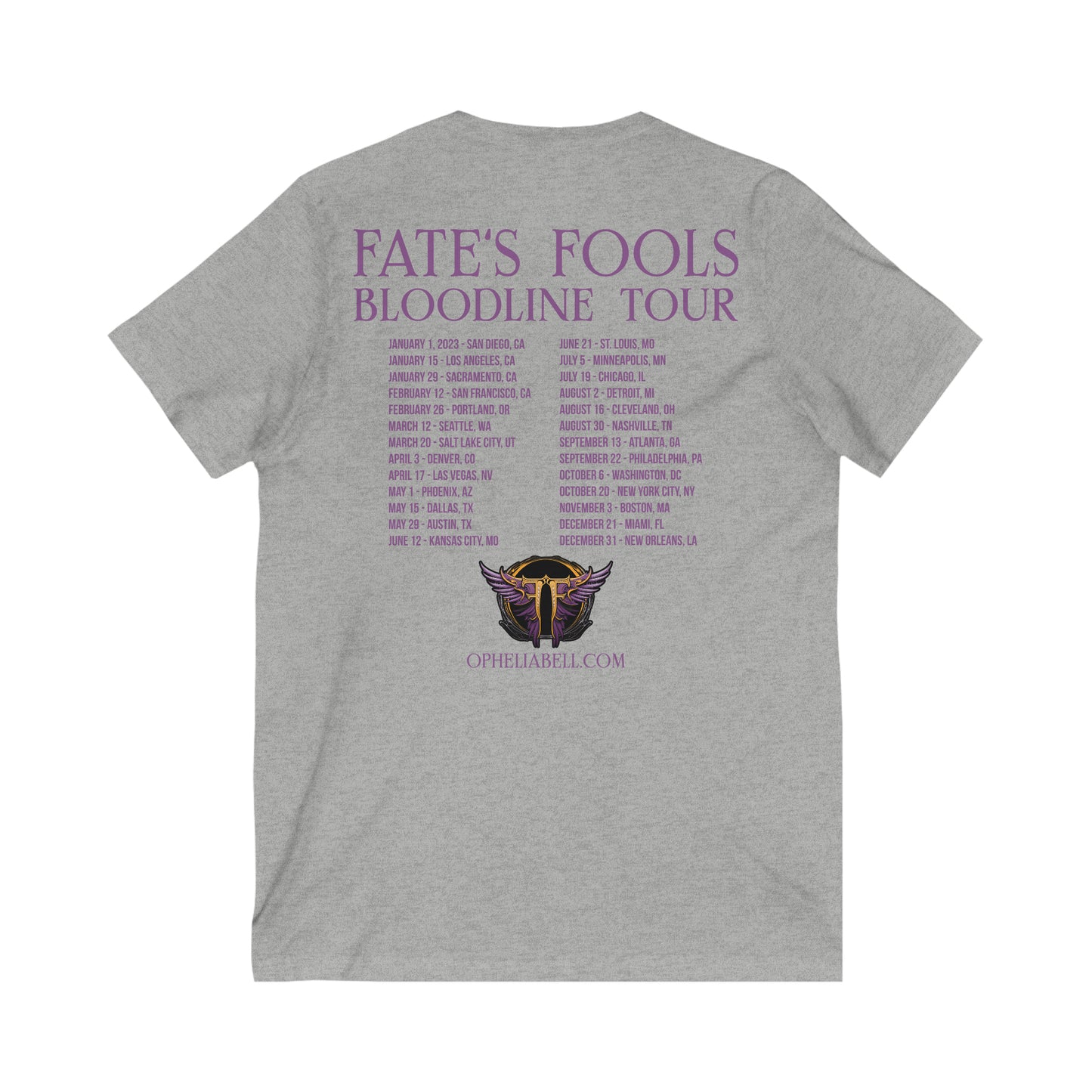 Fate's Fools Bloodline Tour - Unisex Jersey Short Sleeve V-Neck Tee