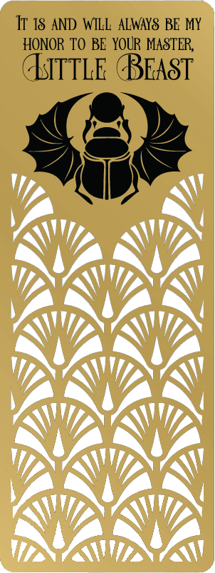 Dragon Betrayed 10th Anniversary — Gold Scarab Metal Bookmark