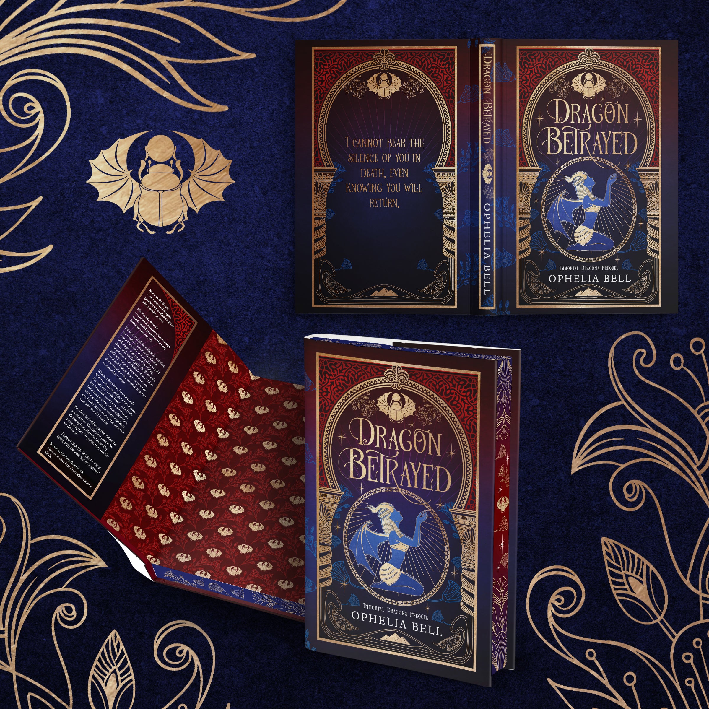 Dragon Betrayed Special Edition — full dustjacket spread with custom art and interior endpapers